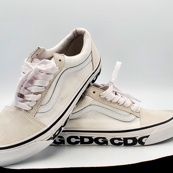 Vans CDG Old Skool White Canva Size 8 men and size 9.5 women Japan Collaboration - Picture 5 of 8